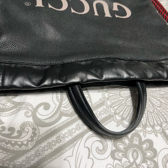 Gucci Calfskin Logo Drawstring Backpack black (NEW/NEVER USED) - Picture 10 of 16
